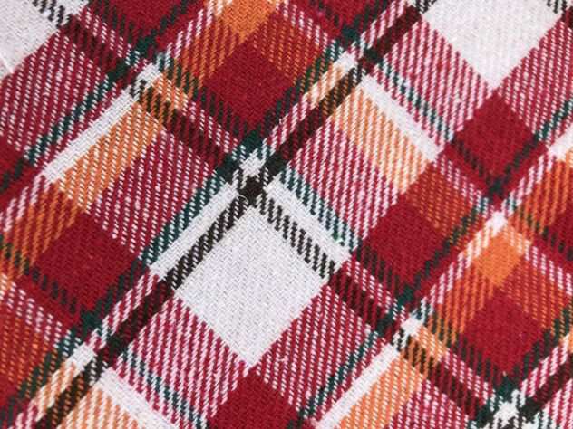 Scampolo tessuto tartan scozzese rosso e bianco