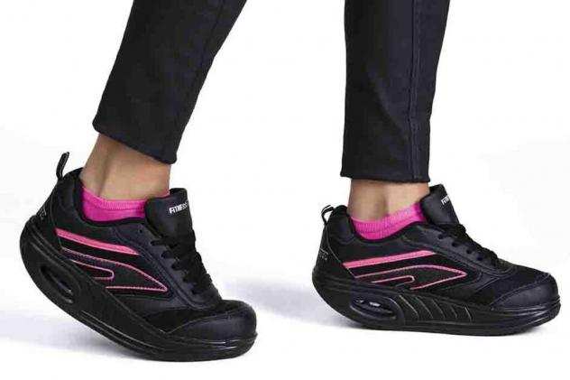 Scarpe Donna Fitness Step NERE FUXIA NEON tg 36