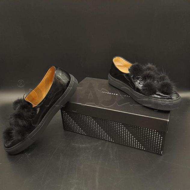 Scarpe donna fratelli rossetti nero vernice pon pon Taglia 37SCA