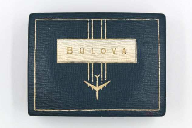 Scatola Bulova Vintage Ndeg 247 Jet Clipper Anni 70 Interno Velluto Blu