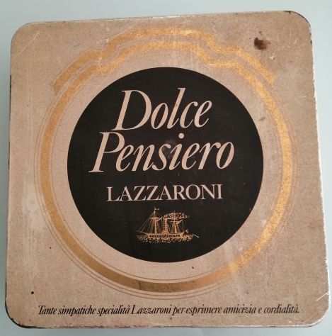 Scatola in Latta Vintage Biscotti Lazzaroni quotDolce Pensieroquot anni 70