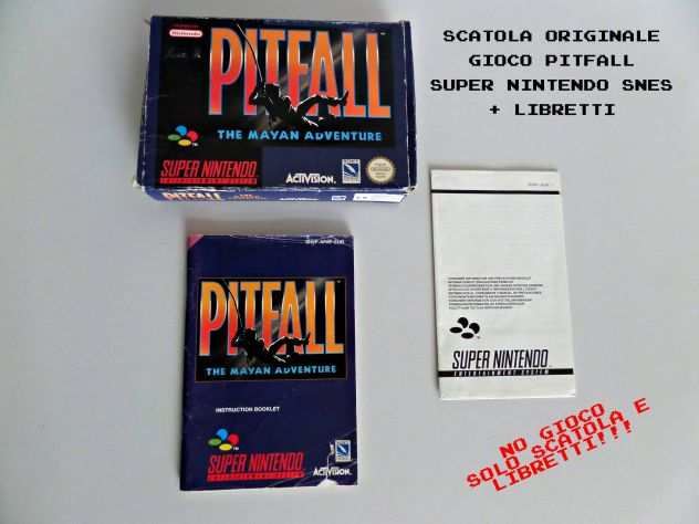 Scatola originale gioco PITFALL ORIGINALE per SNES