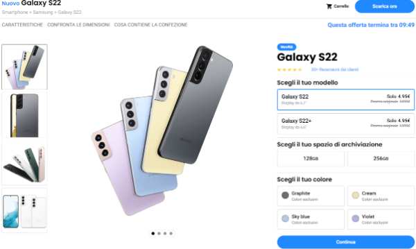 Scegli il tuo Samsung Galaxy S22