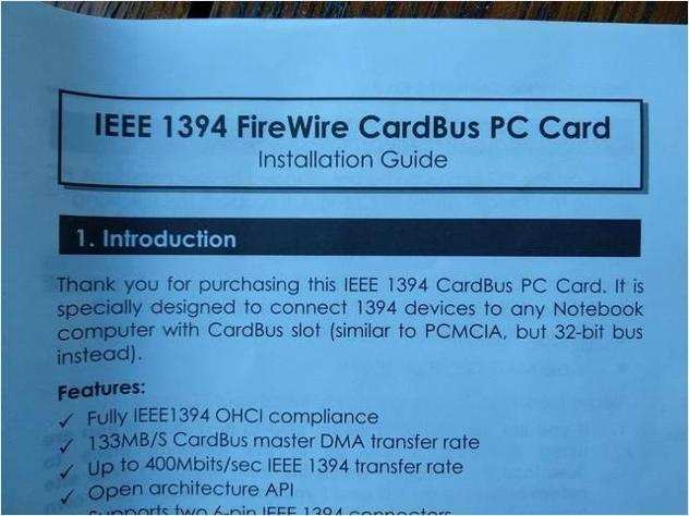 Scheda FireWire nuova per portatile Nuovo