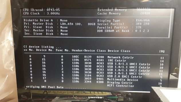 Scheda madre Foxconn con processore Intel 3GHz e RAM