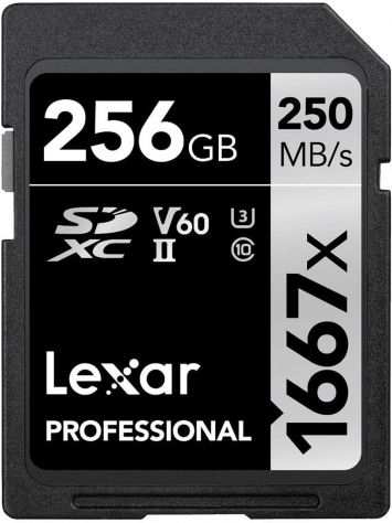 Scheda SD 256Gb Lexar Professional 1667x, SDXC UHS-II A2 fino a 250MBs
