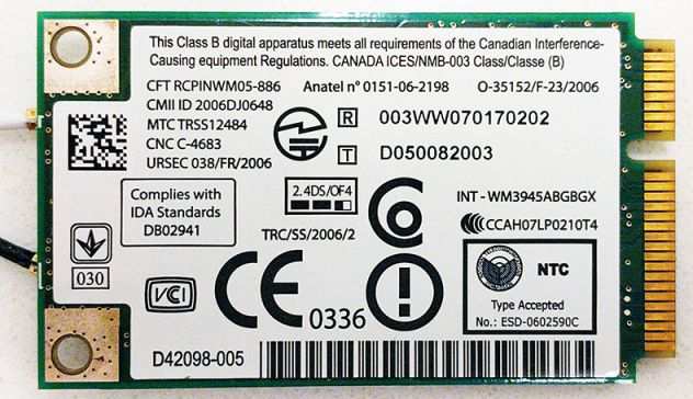 SCHEDA WI-FI INTEL WM3945ABG