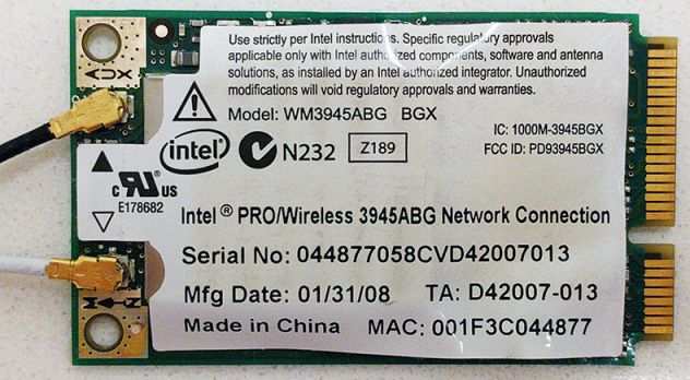 SCHEDA WI-FI INTEL WM3945ABG