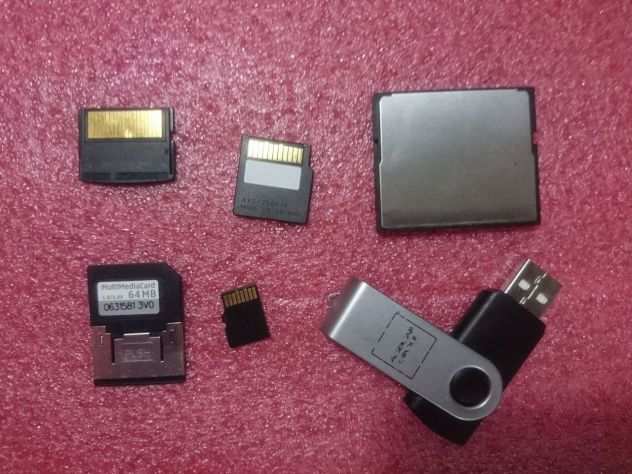 Schede memorie XD MMC CF MiniSD MicroSD pendrive in blocco