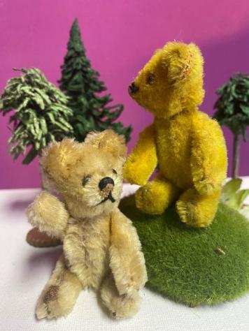Schuco twee miniatuur teddybeertjes - Statuetta - (2) - mohair