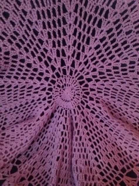 Scialle lana uncinetto diametro 90 colore viola