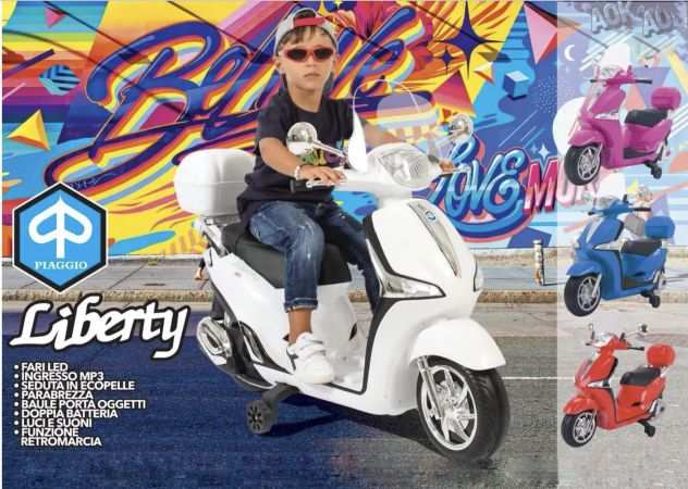 SCOOTER ELETTRICO BAMBINI PIAGGIO LIBERTY NUOVO