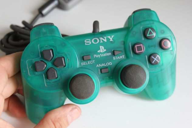 SCPH 1200 Sony PlayStation PS1 TRASPARENTE Controller Verde Smeraldo usato buono