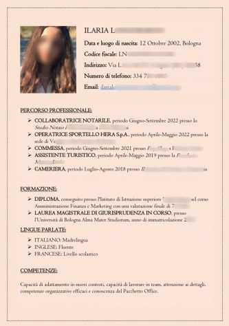 SCRIVO CURRICULUM VITAE