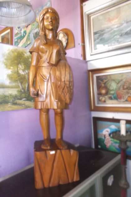 scultura asiatica in legno alta 118