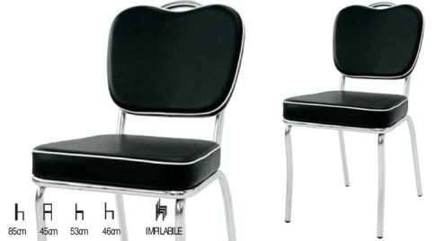 Sedia Confort Nera Stile Anni 60 - Nuovo
