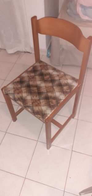 Sedia di legno con sedile in tessuto L40xH80