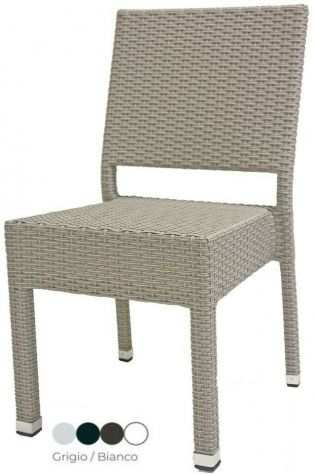 Sedie Alluminio Intreccio Rattan Per Arredamento Esterno Bar Ristorante Cod 8007