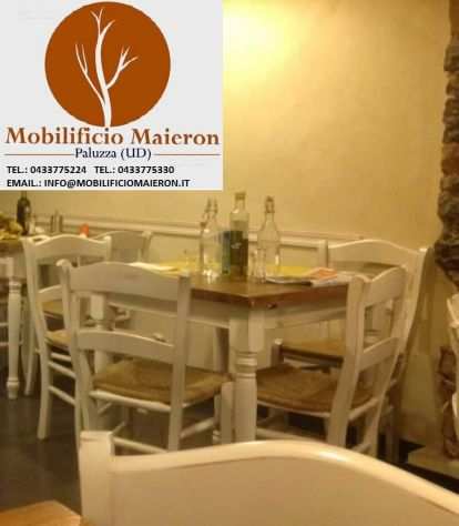 Sedie e Tavoli Macerata in Legno Per Ristorante Bar Pizzeria Pub Cod 106
