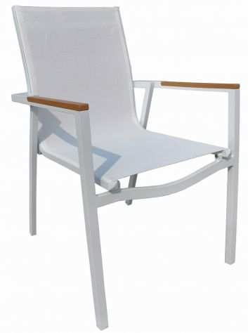 Sedie Impilabili In Alluminio Per Arredo Bar Con Seduta e Schienale In Textilene
