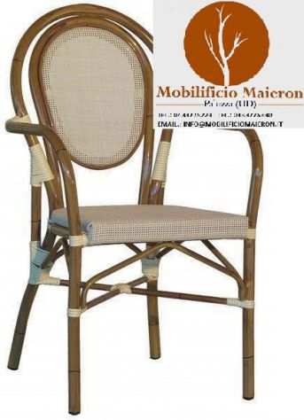 Sedie Per Ristornate In Alluminio Bamboo Arredo Esterno cod 8054x