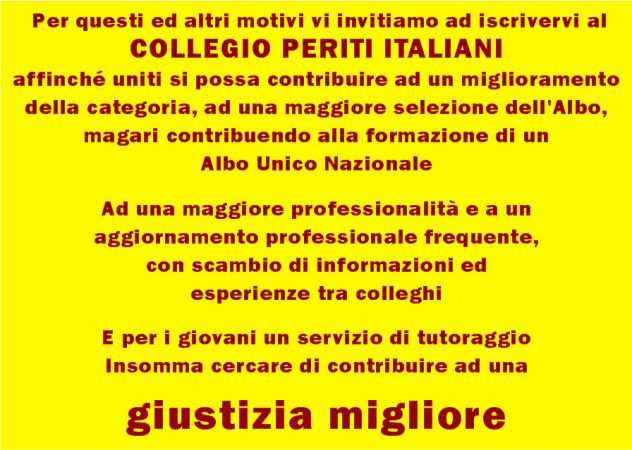 Sei un professionista Iscriviti a COLLEGIO PERITI ITALIANI sarai perito forense