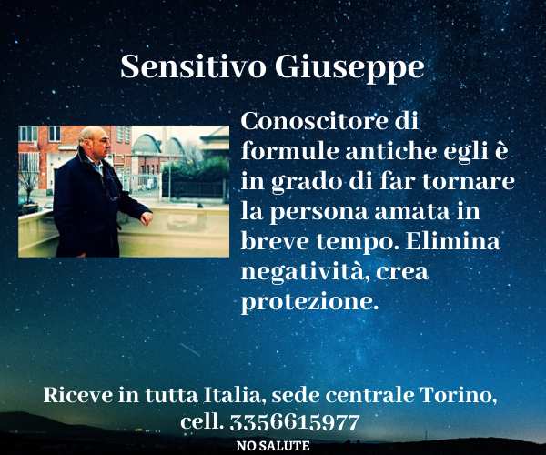 SENSITIVO GIUSEPPE FAMOSO MAESTRO DI ALTA MAGIA RICEVE A VERBANIA