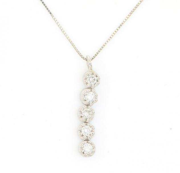 Senza Prezzo di Riserva - Collana - 18 carati Oro bianco - 0.20 tw. Diamante (Naturale)