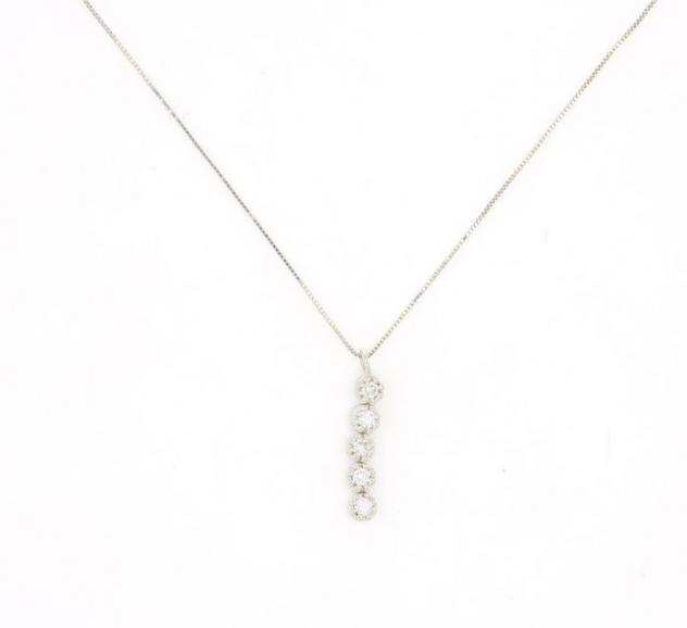 Senza Prezzo di Riserva - Collana - 18 carati Oro bianco - 0.20 tw. Diamante (Naturale)