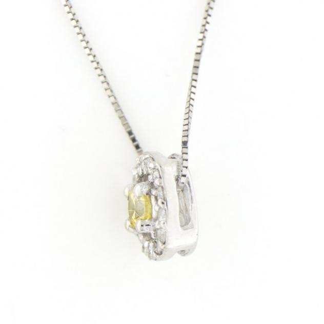 Senza Prezzo di Riserva - Collana - 18 carati Oro bianco, NEW - 0.20 tw. Zaffiro - Diamante