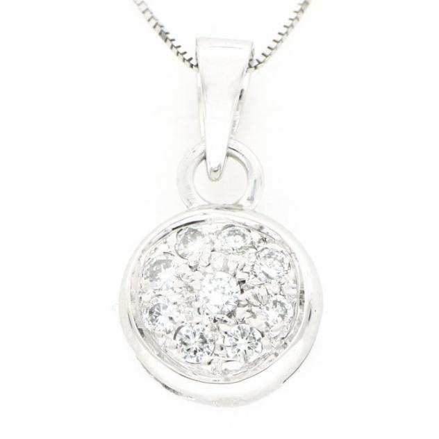 Senza Prezzo di Riserva Collana - Oro bianco 0.40ct. Rotondo Diamante