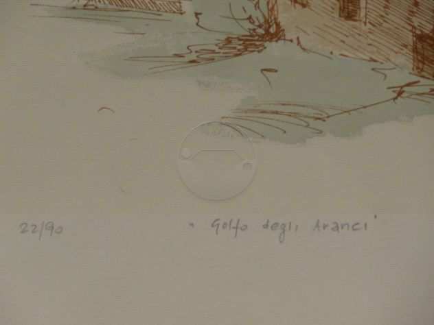 Sergio Bigarelli Litografia quotGOLFO DEGLI ARANCIquot