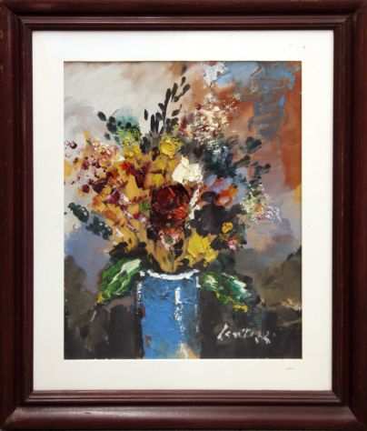 Sergio Scatizzi pittore quadro olio su tavola fiori