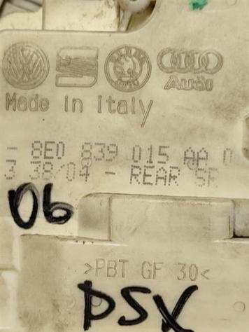 SERRATURA POSTERIORE SINISTRA AUDI A4 Berlina (8E) 8E0839015AA (0407)