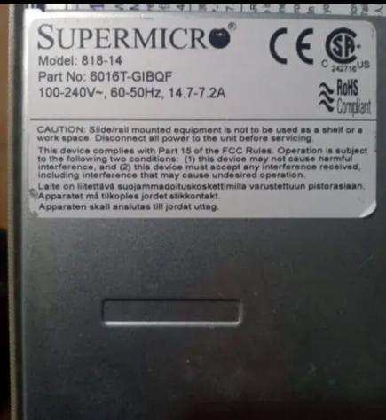 Server 1U Supermicro 6016T-GIBQF processori 2 xeon