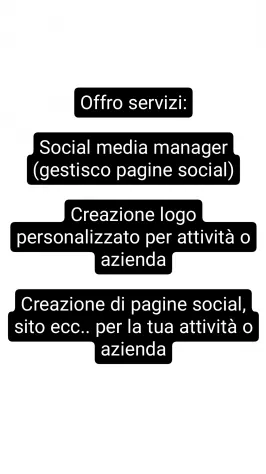 Servizi di social media manager (gestisco), creazione siti, creazione logo,