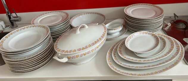 Servizio piatti vintage 50 pezzi fine porcellana roselline