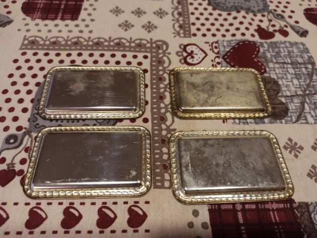 Set 4 piattini vassoi collezione placcati argento