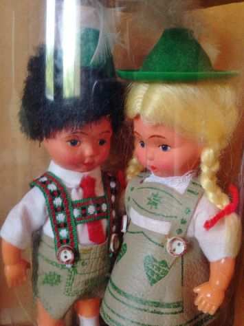 set bambole souvenir tirolesi austria germania anni 60 da collezione vintage