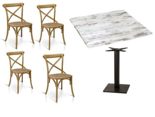 Set Cod217 Sedie e Tavoli Ristorante Bar Pizzeria Stile Shabby Provenzale