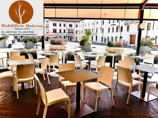 Set Cremona Per Arredo Bar Ristorante Pizzeria Tavoli HPL Sedie Polipropilene