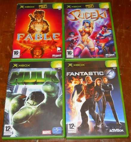 set lotto 4 giochi microsoft xbox sudeki fable hulk fantastic four PAL