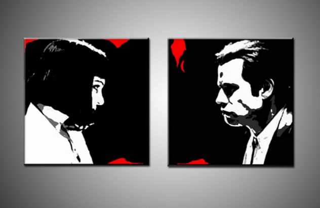 Set quadri Pulp Fiction dipinti a mano