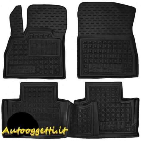 Set Tappetini Di Gomma Su Misura Per Renault Scenic (2016)