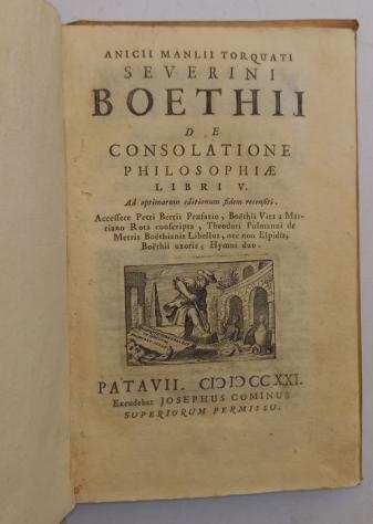 Severino Boezio - Anicii Manlii Torquati Severini Boethii de Consolatione Philosophiae Libri V - 1721