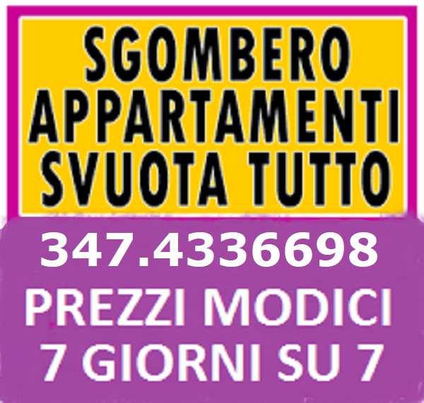 SGOMBERI GRATIS TRASLOCHI APPARTAMENTI BOX CANTINE LOCALI UFFICI 7GG SU7