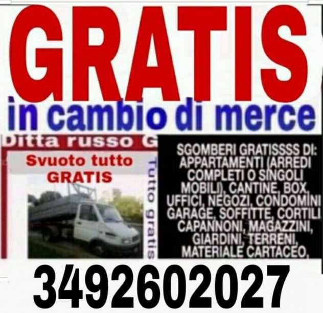 Sgomberi traslochi trasporti Gratis 3492602027