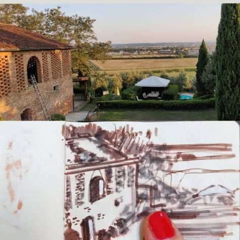 Sketchbook 50 disegni dipinti Toscana acquerello matita Yulia A Korneva Natale