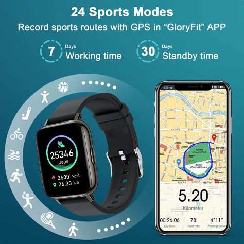 Smartwatch, Orologio Intelligente Uomo Donna 1,69 Touch Smart Watch, Sportivo