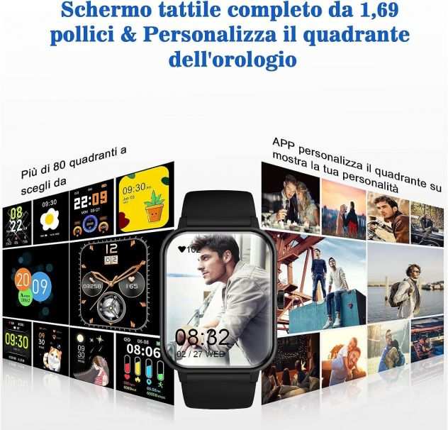 Smartwatch,Orologio Fitness Tracker Uomo,1,69quot Blackview